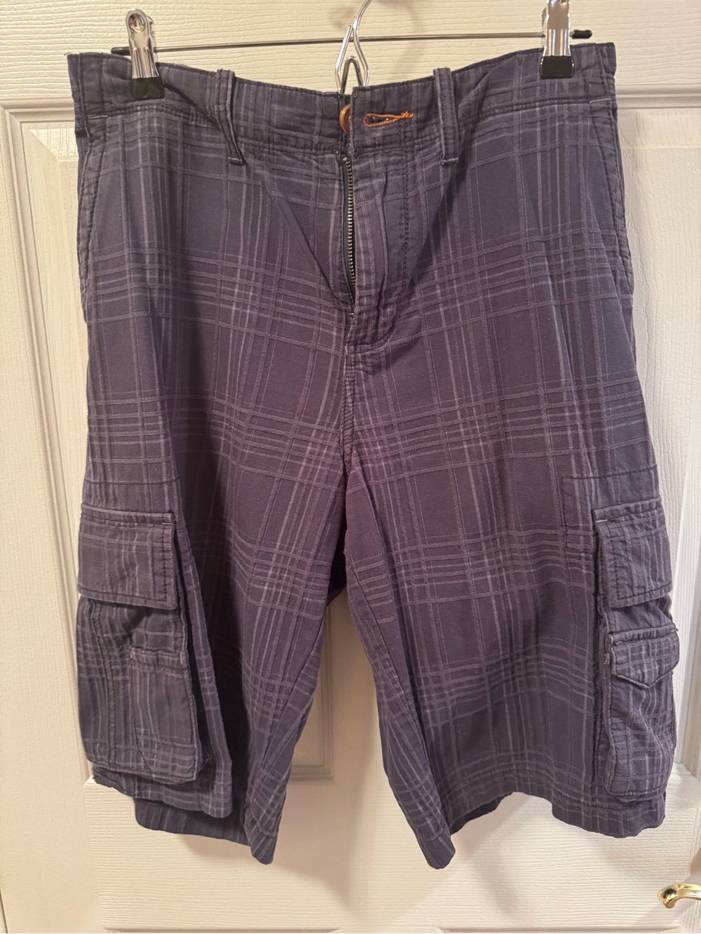 Tommy Bahama Men's Plaid Navy Cargo Shorts